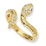 Gold-plated Sterling Silver CZ Snake Ring