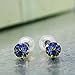 Gem Stone King 14K White Gold Blue Mystic Topaz 4-Prong Women's Stud Earrings (1.20 Cttw Round 5MM)