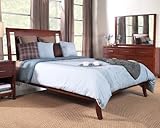 Modus Furniture Nevis California King Size Low Profile Sleigh Bed, Spice