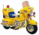 LARGE  SIZE KIDS RIDE ON RECHARGEABLE DELUXE YELLOW MOTORBIKE +  free knee elbow & palm safety pad