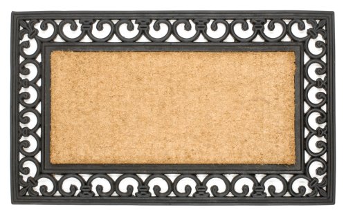 William Armes Wrought Iron Effect  Mat With Coir, 75 x 45cm