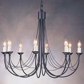 Carisbrooke Black 8 Lamp Chandelier