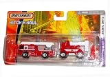 Matchbox Hitch 'N Haul MBX 1:64 Scale Die Cast Car Playset - Flame Tamers Set with Flame Tamers Fire Truck, Fire Support Vehicle, Firefighter and