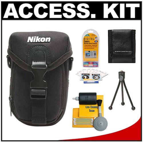 Nikon Coolpix Neoprene Case + Accessory Kit for L14, L15, L18, P50, P60, P5000, P5100, S51, S51c, S52, S52c, S200, S210, S500, S510, S520, S550, S600 & S700 Digital Cameras