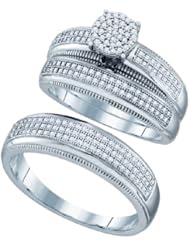 0.50CTW DIAMOND MICRO PAVE TRIO SET