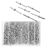 Buy 1000 Pop Rivets Rivet Set Riveter Tool Air Manual Gun by Unknown