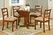 5pcs Double Drop Leaf Dining Table and Chairs Set - Medium Brown Finish