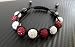 Shamballa Dark Red and Crystal White Unisex Friendship Bracelet With Crystal Beads Valentines Day Gift + Baby Pink Jewellery Box
