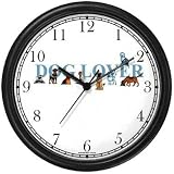 Dog Lover Collage Dog & Cat Cartoon or Comic - JP Animal Wall Clock by WatchBuddy Timepieces (Black Frame)