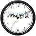 Dog Lover Collage Dog & Cat Cartoon or Comic - JP Animal Wall Clock by WatchBuddy Timepieces (Black Frame)