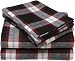 Pinzon 160-Gram Yarn-Dyed Flannel California King Sheet Set, Black/White Plaid