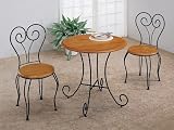 Moustache Black Iron and Sandy Wood Finish Dining Set