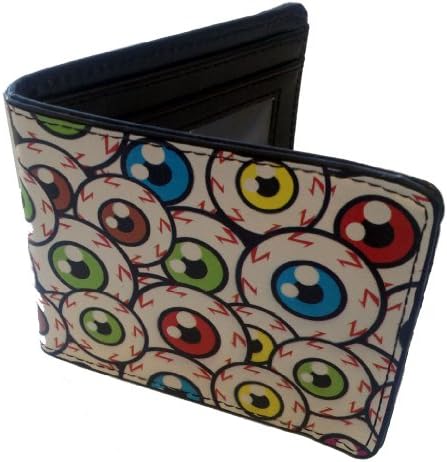 Blood Shot Stacked Creepy Eyeballs Eyes Bi-Fold Wallet