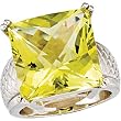 Sterling Silver Green Quartz Ring