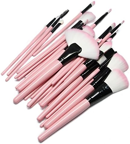 Luvin 32 Pcs Eyeshadow Eyebrow Blush Makeup Brushes Cosmetic Set (Pink)