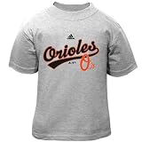 adidas Baltimore Orioles Toddler Ash Script T-shirt adidas Baltimore Orioles Toddler Ash Script T-shirt