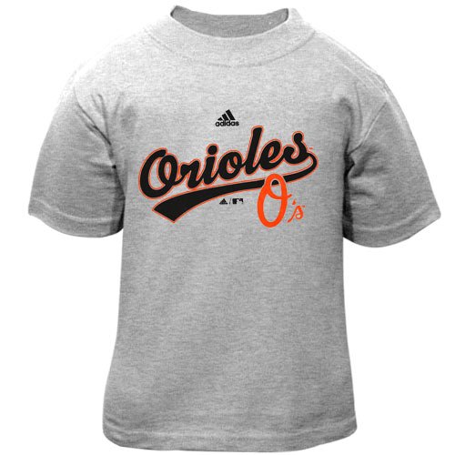 adidas Baltimore Orioles Toddler Ash Script T-shirt adidas Baltimore Orioles Toddler Ash Script T-shirt