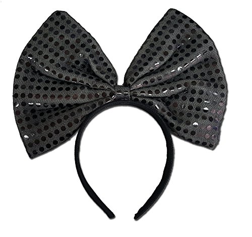 Cosplay Black Headband Bow with Sequins