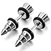 INBLUE Men's Stainless Steel Stud Earrings Rubber Silver Tone Black Screw Spike Plug Tapers