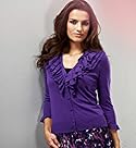  Per Una 3/4 Sleeve Frill Cardigan
