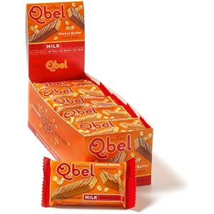 Q.bel Peanut Butter Wafer Bars, Milk Chocolate, 1.1-Ounce Packages (Pack of 25)