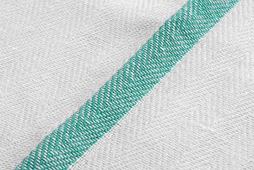 1 Dozen 15" X 26" Vintage Herringbone Pro Kitchen Dish/Chef Towels-Green Stripe 27 Oz