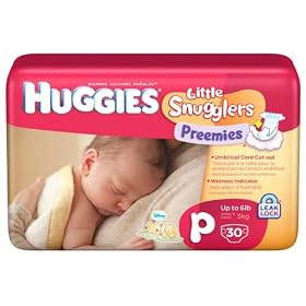 Huggies Gentle Care Preemies Diapers, Size P, 30-count