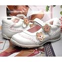 KIDS , Mädchen Lack-Spangenschuhe, Klettverschluss am Spann, weiss-gold-rosa