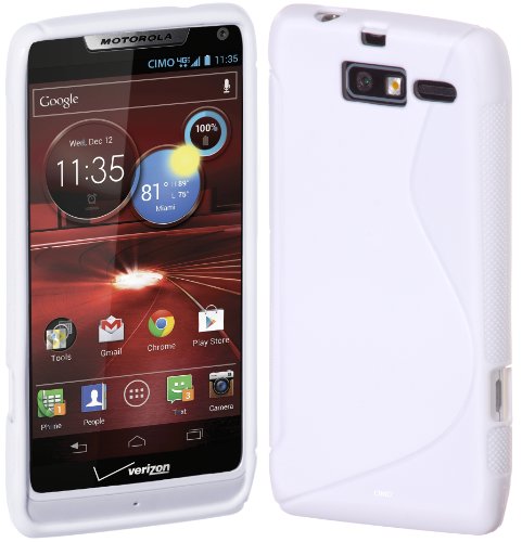 Cimo S-Line Back Case Flexible TPU Cover for Motorola DROID RAZR M (XT907, 4G LTE, Verizon) - White