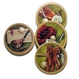 Nostalgic Golf Assorted Round Stone Coaster Set