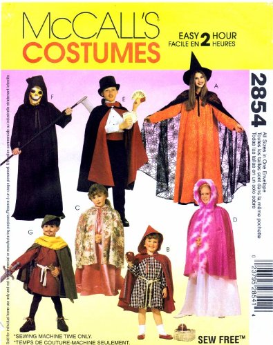 McCall's Patterns M2854 Children's, Boys' and Girls' Cape and Tunic Costumes, All Sizes