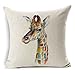 None DreamsBig Cotton Linen Throw Pillow Cover Case 18x18, Giraffe (Giraffe, 18 x 18)