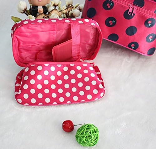 SANTHREE Large Capacity Portable Zipper Makeup Bag Toiletry Cosmetics Bag Household Travel Must Wash Organizer Storage (Red)