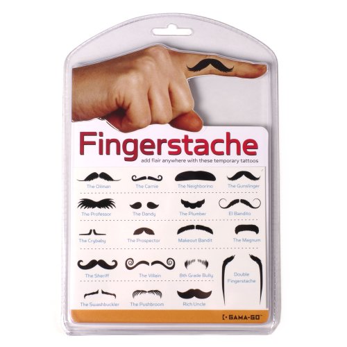 Gama-Go Fingerstache Temporary Tattoos