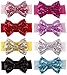 Qandsweet Baby Girl's Soft Headband with Paillette Hair Bow (8 Pack) (8 Colors)