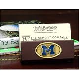Michigan Wolverines Wooden Logo Business Card Holder