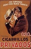 IMAGE OF CIGARRILLOS PRIVADOS SIN CUPONES PERO CON BUEN TABACO CIGARRETE SMOKING VINTAGE POSTER REPRO
