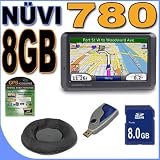 Garmin Nuvi 780 Portable GPS Vehicle Navigation System w/ 4.3 LCD Widescreen (0100065705) BeanBag 8GB SD BigVALUEInc Accessory Saver Bundle + MORE