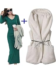 Sexy V-neck Belted Knit Spring Evening Dress 