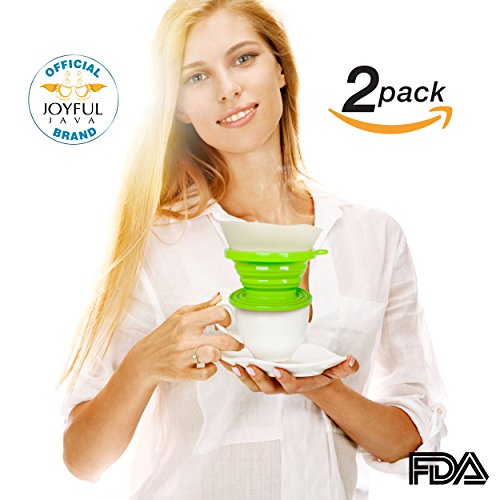 Joyful Java Collapsible Pour Over Coffee Maker Drip (Green 2-Pack) Joyful Java Collapsible Pour Over Coffee Maker Drip (Green 2-Pack)