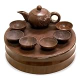 Hand Carved Brown Jade Tea Set