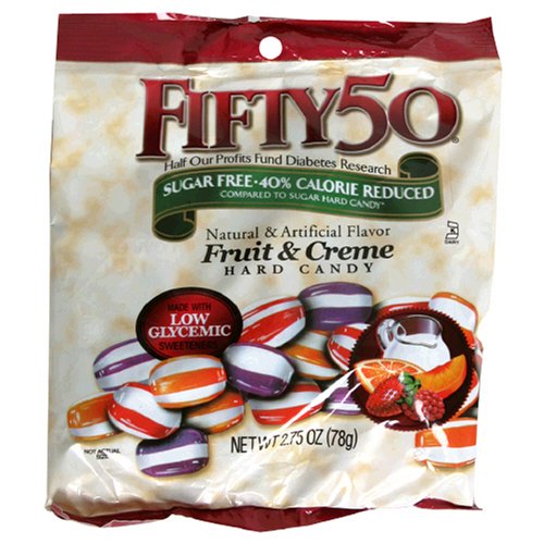 Fifty-50 Hard Candy, Fruit and Creme, 2.75-Ounce Bags (Pack of 16) by Hard Candy