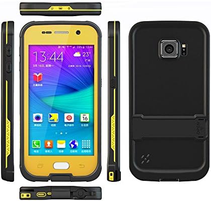 Galaxy S6 Waterproof Case, Underwater Waterproof, Dust Proof, Snow Proof, Shock Proof, Dirt proof, Sweat Proof Case with Touched Transparent Screen Protector, Heavy Duty Protective Carrying Cover Case, Durable Full Sealed Protection Case Cover with Viewing Kickstand for Samsung Galaxy S6 (Green)