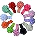 QandSweet Baby Girl's Needle Hook Headbands with Chiffon Grenadine Flower 12-Pack