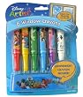 An Assorted Disney Themed 6 Window Crayon Set With Crayon Holder