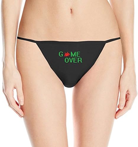 Women's Game Over Sexy V-string Thong Panty S Black