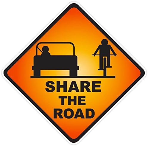 SHARE THE ROAD BIKE 6"x6" Safety Sign Cycling Bicycle Vinyl Sticker Decal