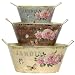 Jardin Decoupage Tin Tub Set of 3 - Large = 12 1/4"x9 1/2"x6"H