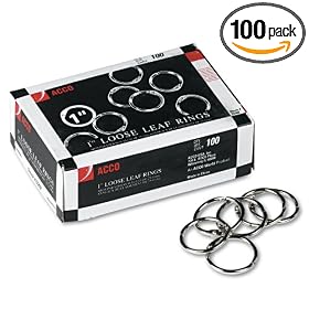 Click here to buy Acco Metal Book Rings, 1in Diameter, 100 Rings Per Box (ACC72202) by ACCO.