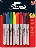 Sharpie Permanent Marker Fine Tip 8 Pack